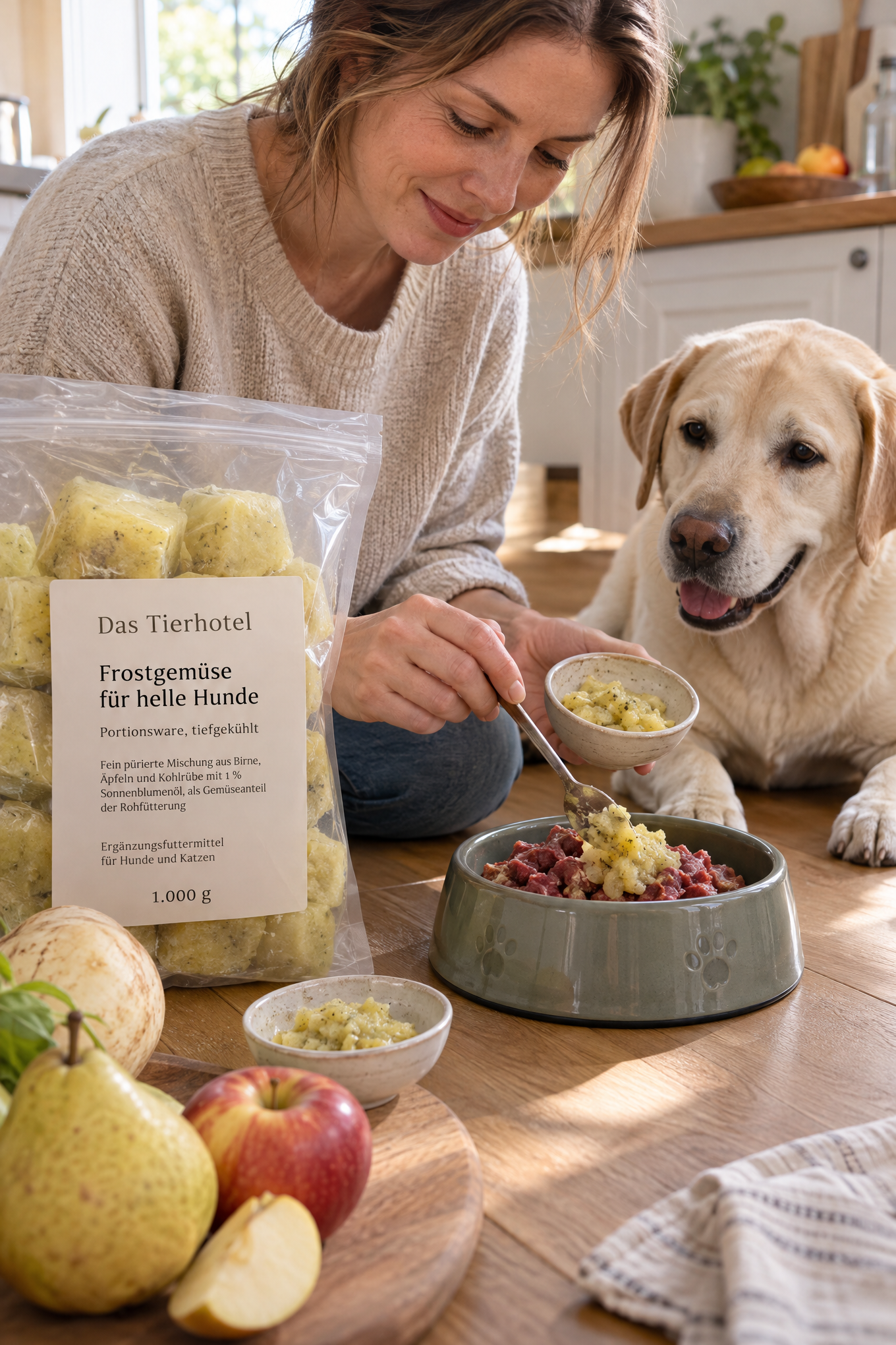 Das Tierhotel Frostgemüse für helle Hunde, Portionsware, tiefgekühlt, 1 kg