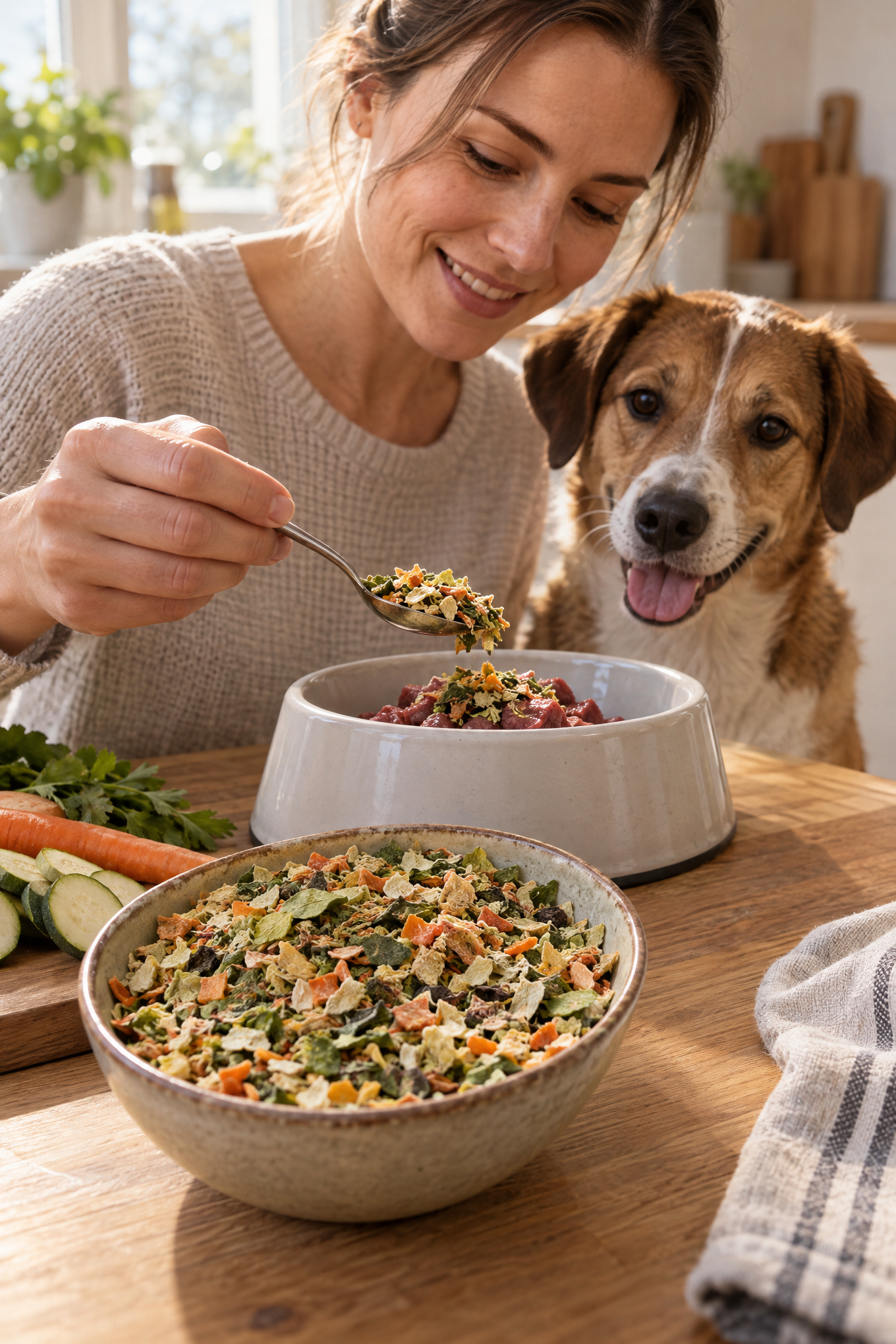 Lunderland Gemüsemix, Flocken als Beilage für Hunde, getreidefrei, 1 kg – Bild 2