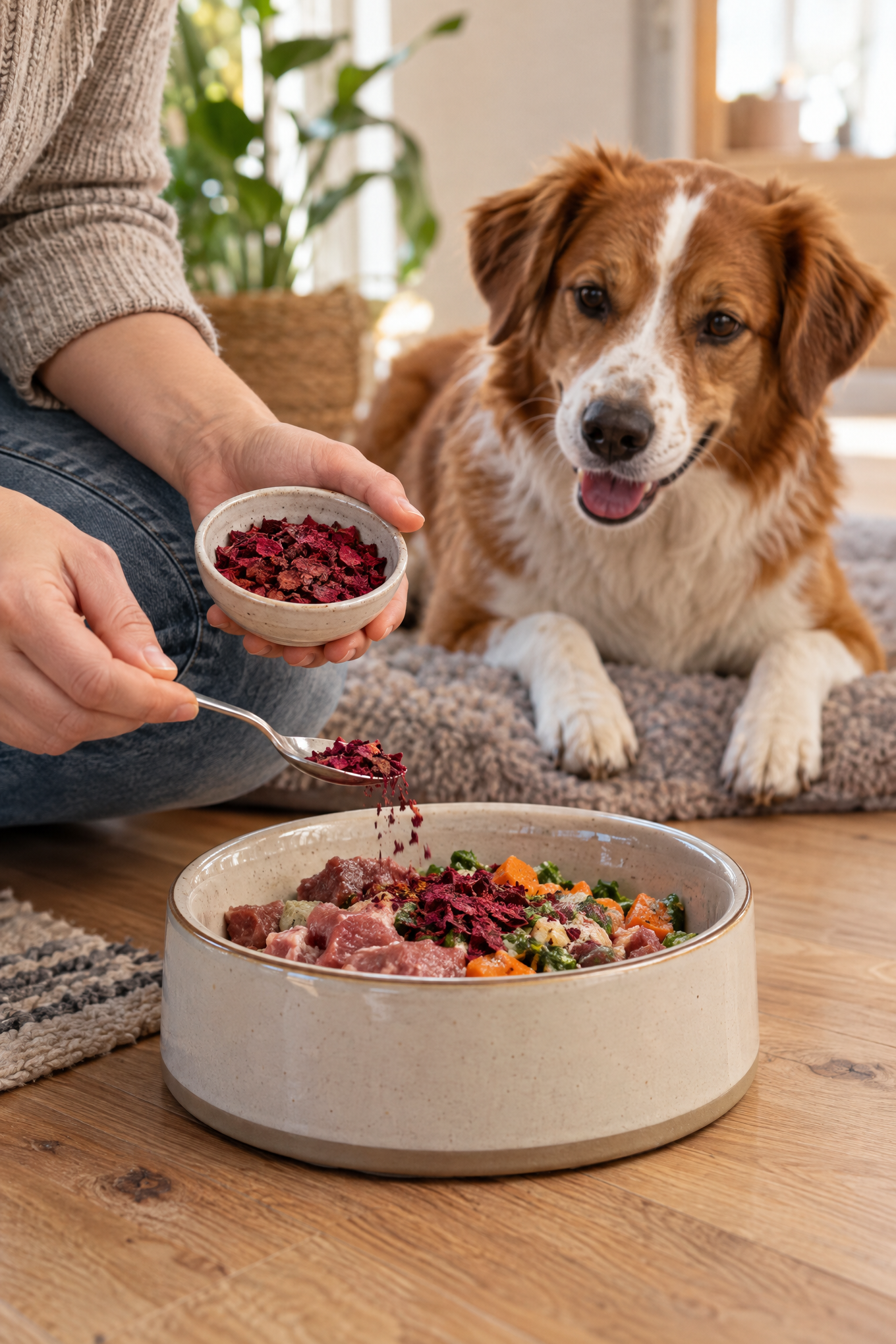 Vollmer's Rote Beete Flocken, schonend getrocknet, Beilage für Hunde, 1 kg