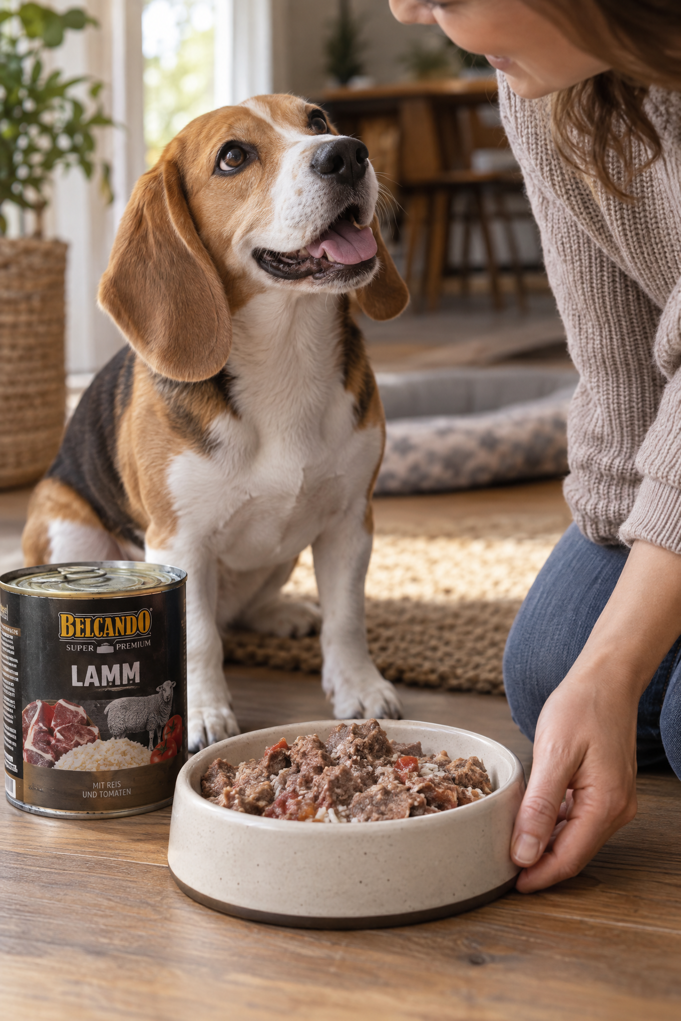 Belcando Super Premium Lamm, Nassfutter, 6 × 800 g, Anwendungsbild
