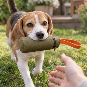 Firedog Snack Trainer – Futterdummy aus Nylon mit Wurfgriff, 18 oder 23 cm, Anwendungsbild