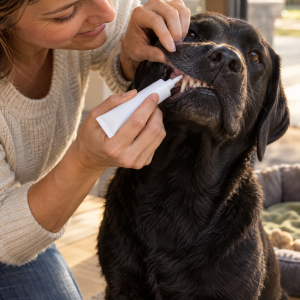 Orozyme Zahnpflege-Gel für Hunde, Anwendungsbild