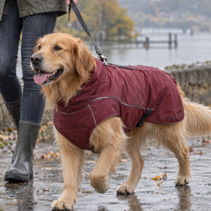 The Dog Idea Hunderegenmantel Kayden – Bordeaux, Anwendungsbild