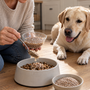 AniForte Indische Flohsamen für Hunde und Katzen, 1 kg, Anwendungsbild