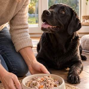 Sanoro Kaninchen Pur, Muskelfleisch in der Dose, für Hunde, 400 g, Anwendungsbild