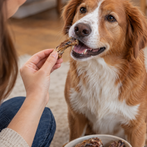 Naturavetal Canis Plus Hähnchenhälse, luftgetrocknet, 250 g, Anwendungsbild