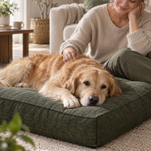 William Walker Hundekissen Chill – Dark Moss, Anwendungsbild