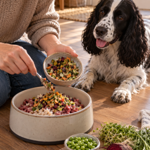 Futter-Freunde Gemüseflocke, Gemüse- und Kräuterflocken für Hunde, 1 kg, Anwendungsbild