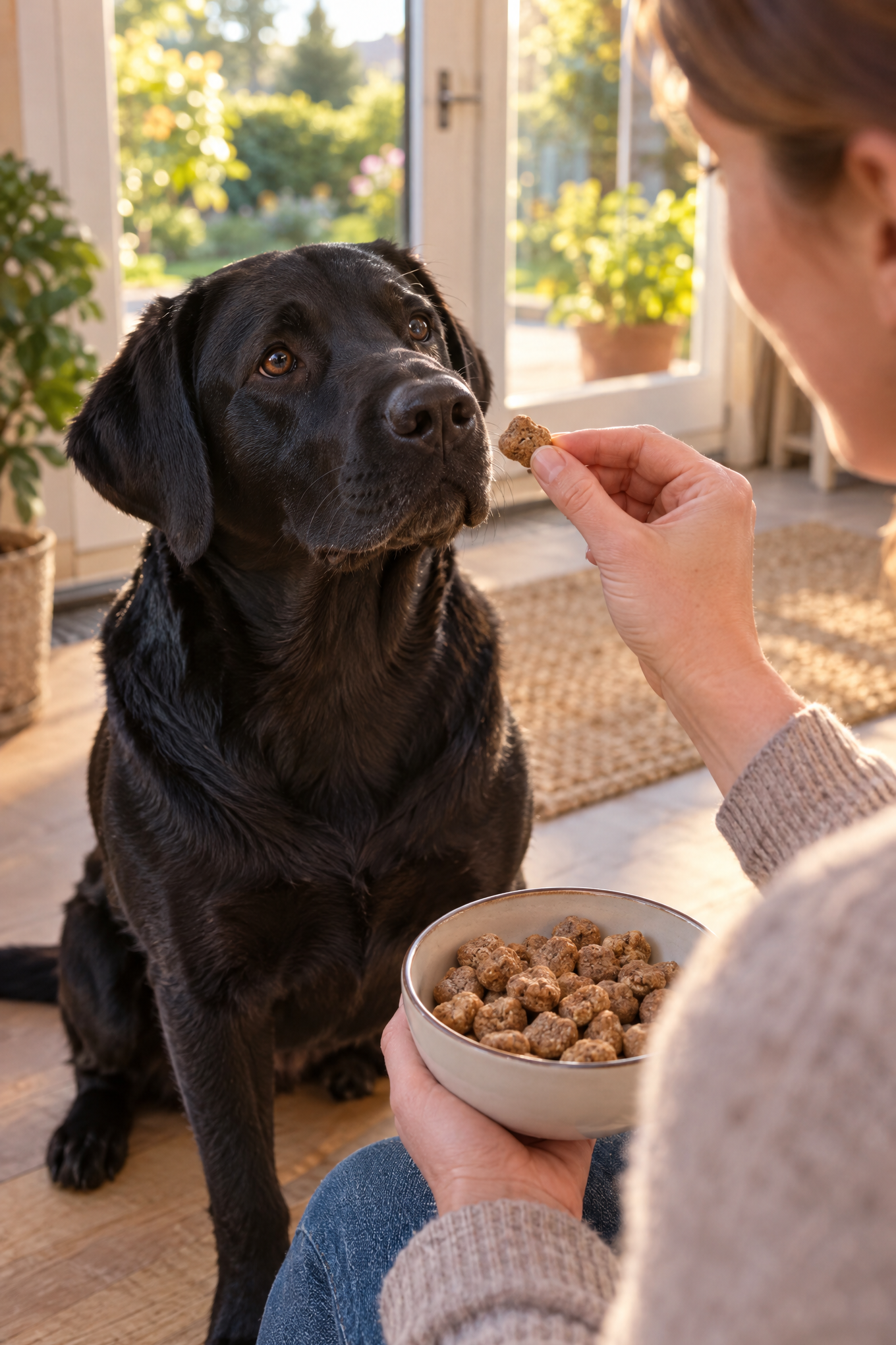 SavannaPet Straußen-Drops, weizenfrei, gebacken, 250 g, Anwendungsbild