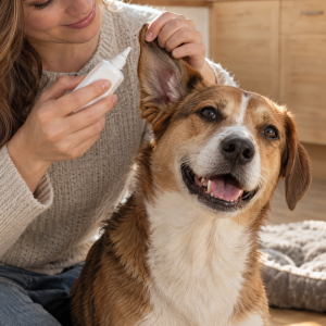 PetCare Ohrenpflege für Hunde und Katzen, 100 ml, Anwendungsbild