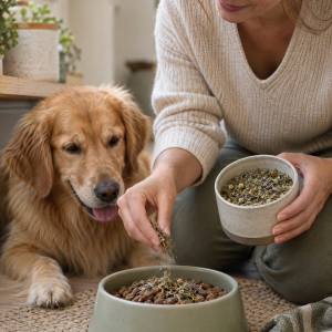 Lill's Kräutermischung Harmony für Hunde, 80 g, Anwendungsbild