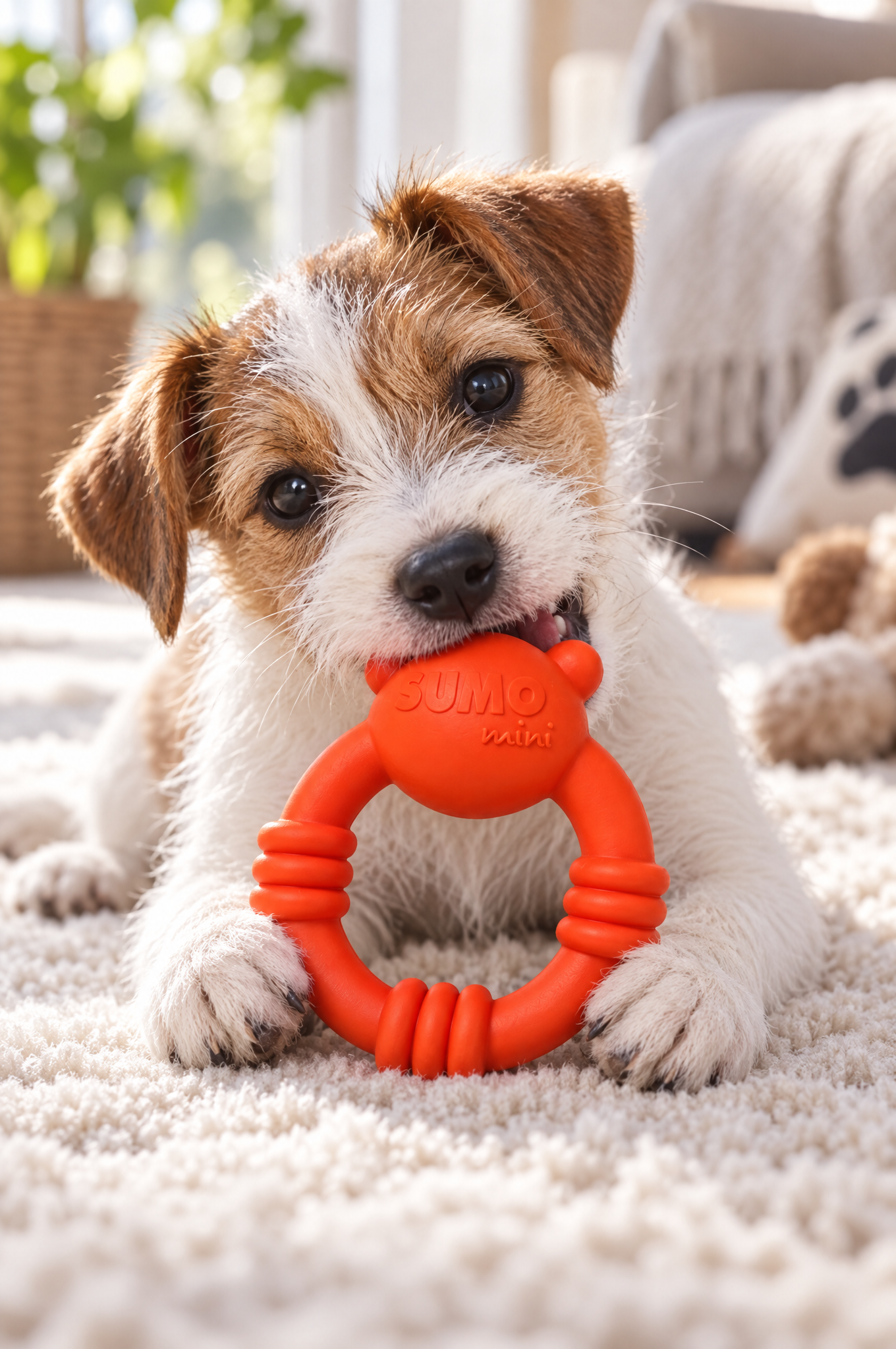 beeztees Sumo Mini Team Gr. XS – Beißring für Welpen und kleine Hunde, Anwendungsbild