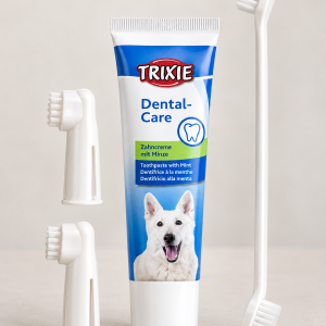 TRIXIE Dental-Care Zahnpflege-Set mit Zahncreme, für Hunde